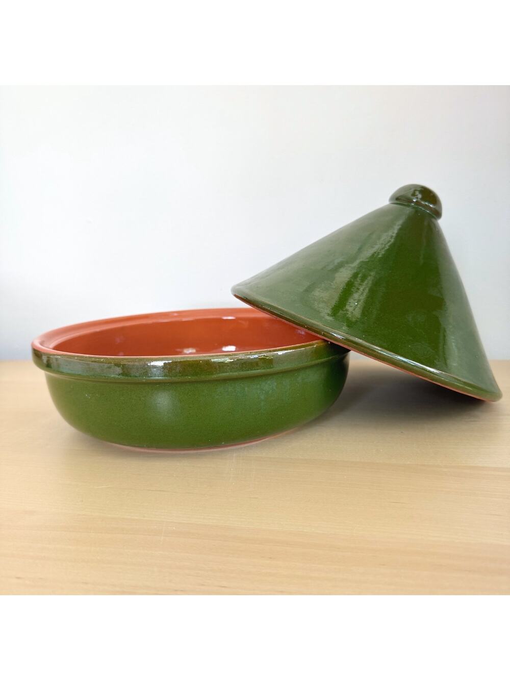 De Silva Italy Green Glazed Terracotta Tagine Cooking Vessel Made in Italy